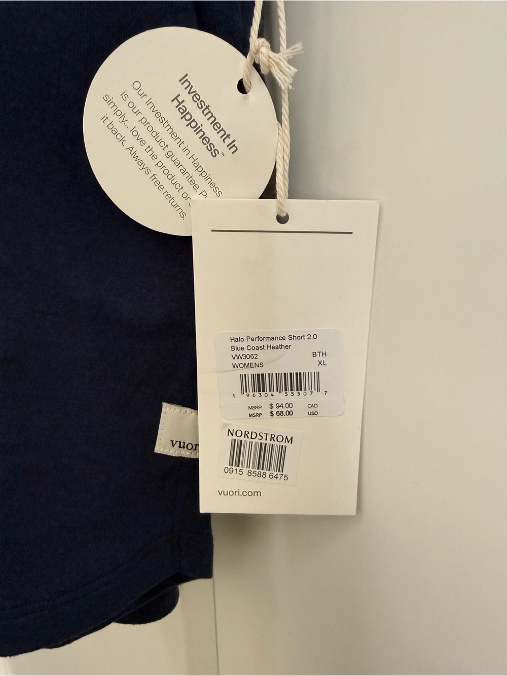 Vuori Halo Performance 2.0 Blue Coast Heather Relaxed Fit Athleisure XL NWT - Picture 3 of 6
